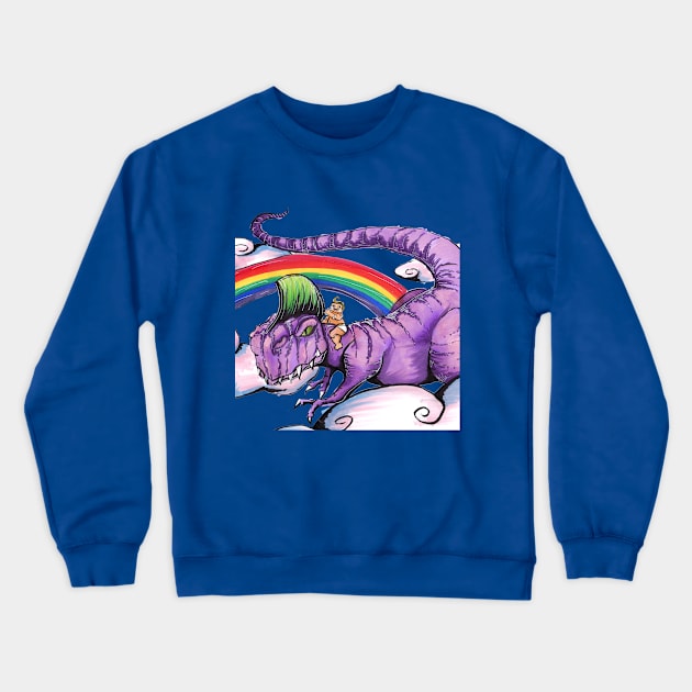 Dinosaur Rider Crewneck Sweatshirt by Prairie Rose Studios